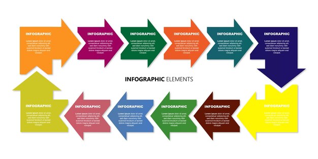 flow infographic elements set