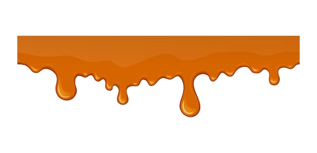 Vector flow of melted sweet caramel