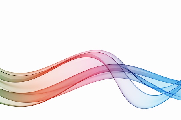 Vector flow of transparent wavy lines in rainbow colorsabstract wave background