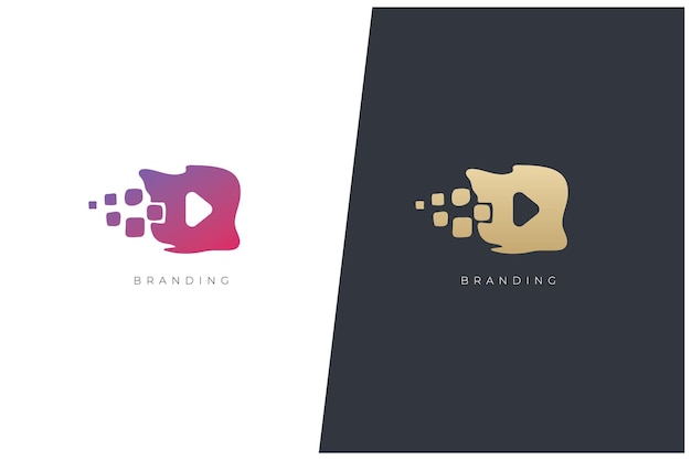 Flow Video Stream Multimedia Production Vector Logo Concept