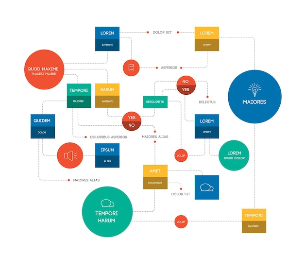 Flowchart big Template scheme diagram infographic