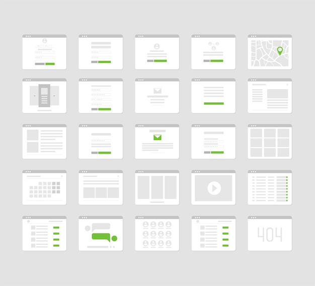 Vector flowchart cards for website structure planning vector illustration