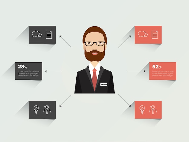 Schema del diagramma di flusso elemento infografico