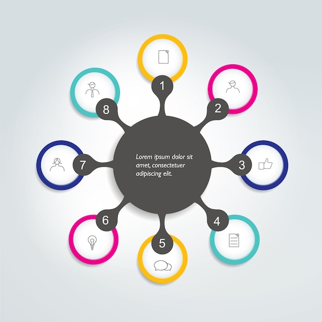 Flowchart diagram scheme Infographic element