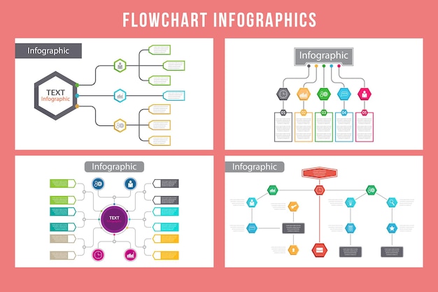 Vettore diagramma di flusso infografica design