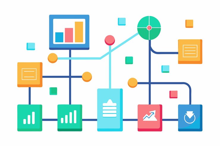 Vector a flowchart outlines the steps in managing and analyzing growth data systematically growth data flowchart