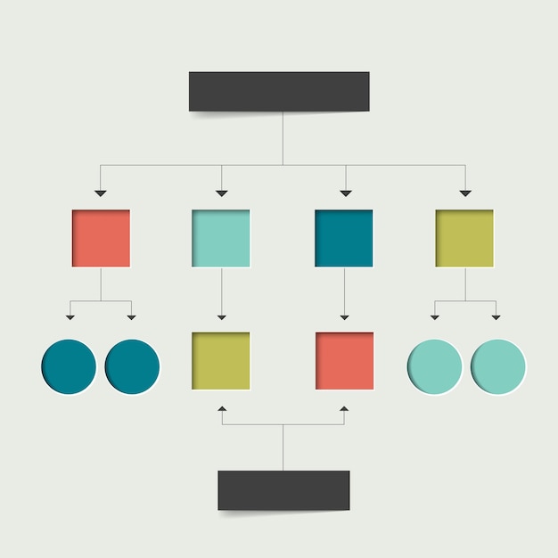 Vector flowchart scheme infographics chart element simply flat design