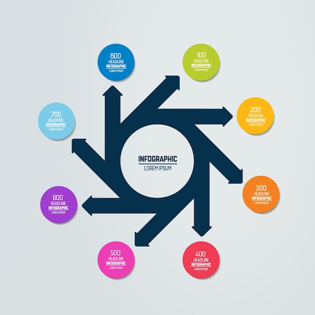 Diagramma del flusso di lavoro del diagramma di flusso infografica vettoriale