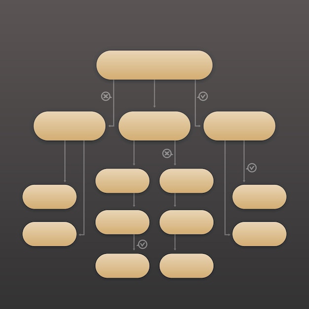 Modello di diagramma di flusso, elementi vettoriali