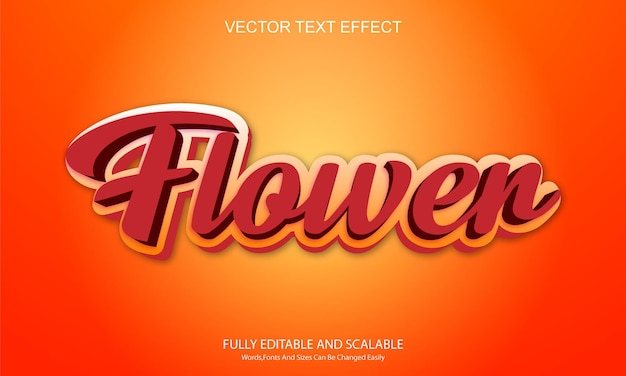 Fiore 3d effetto testo vettoriale completamente modificabile ad alta risoluzione