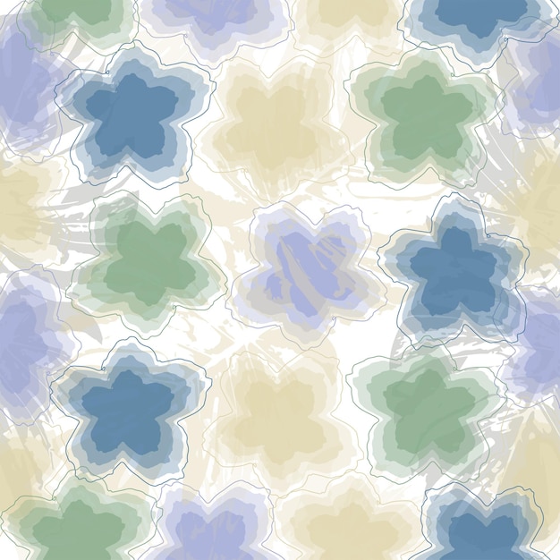 Vector flower abstrack water color with teksture background