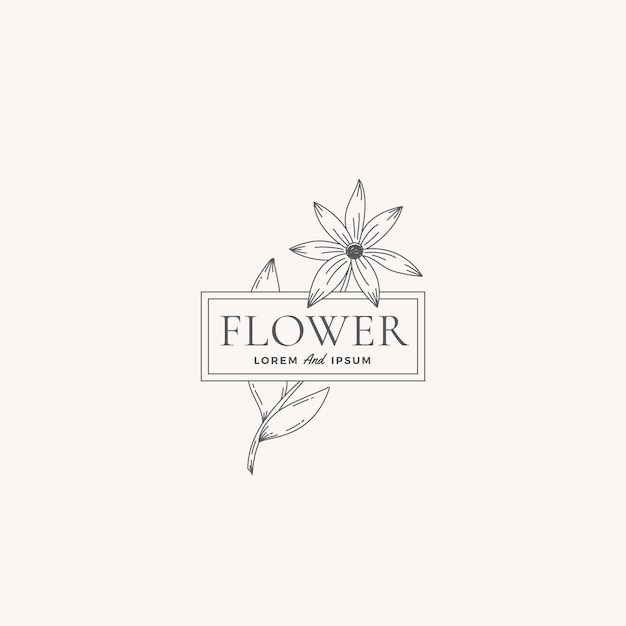 Flower Abstract Vector Sign, Symbol or Logo Template.