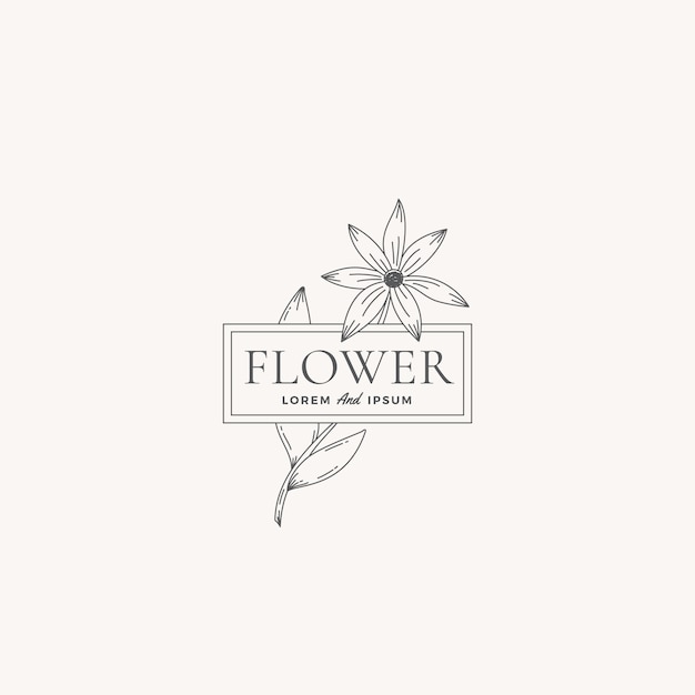 Flower Abstract Vector Sign, Symbol or Logo Template.