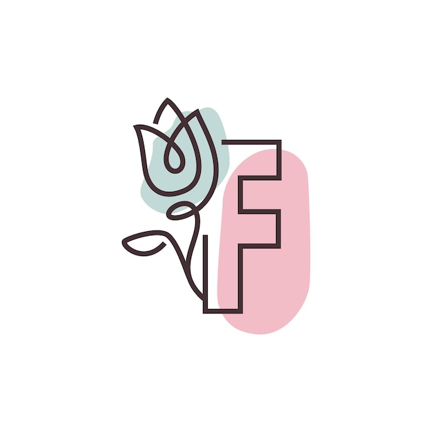 Flower Alphabet F Logo