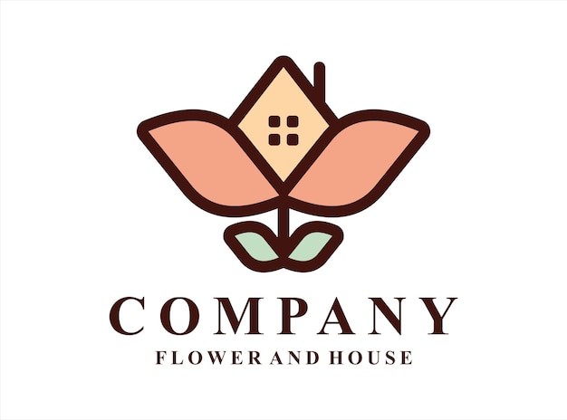 Вектор Концепция дизайна логотипа цветов и домов