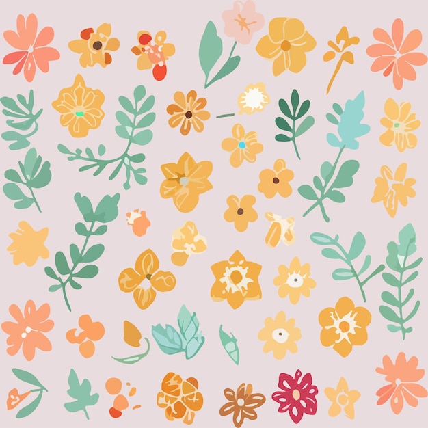 ベクトル 花と葉のシームレスなベクトル パターンのベクトルの背景