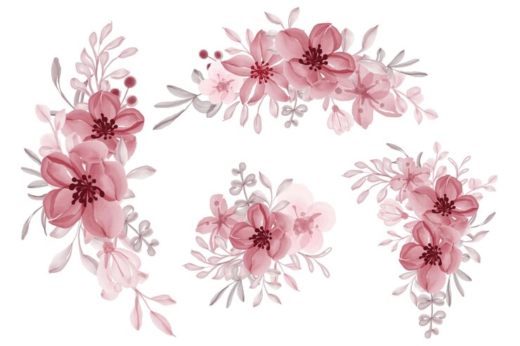 Vector フラワーアレンジメントと赤い花の花束