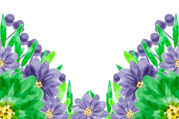 Vector flower background with watercolor