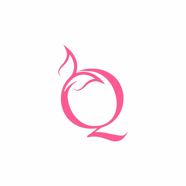 花美しい美しさのロゴ文字 Q