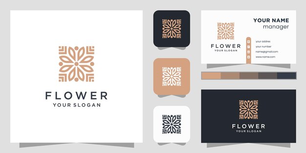 Flower beauty logo and business card .