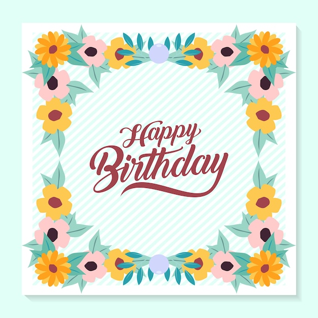 Flower Birthday greeting card
