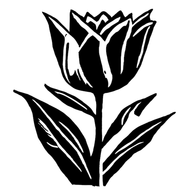 Вектор Цветок черно-белый или штриховой рисунок или страница раскраски цветов