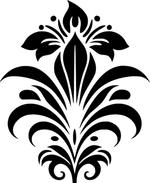 Flower Black and White Isolated Icon Vector illustration