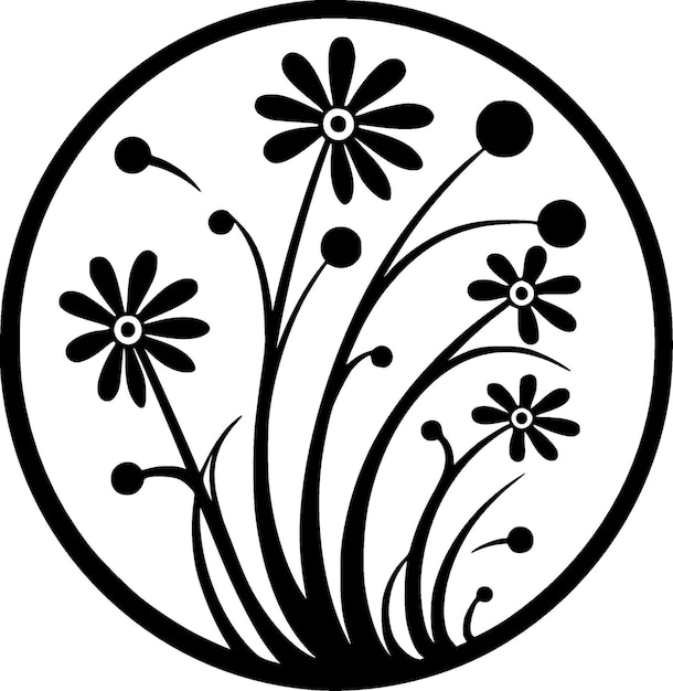 Flower Black and White Vector illustration