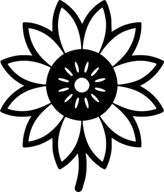 Flower Black and White Vector illustration