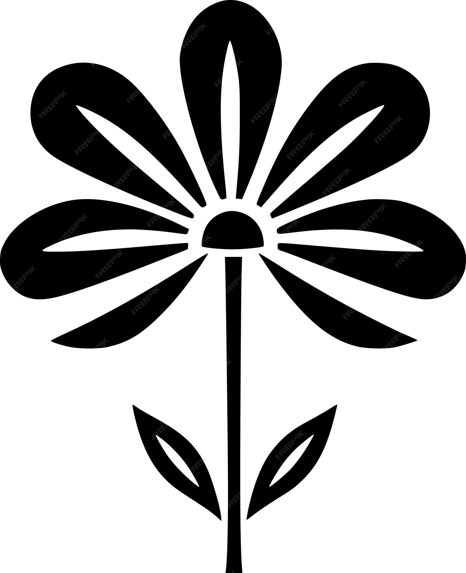 Premium Vector | Flower Black and White Vector illustration