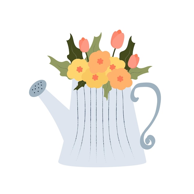 flower bloom in a watering can