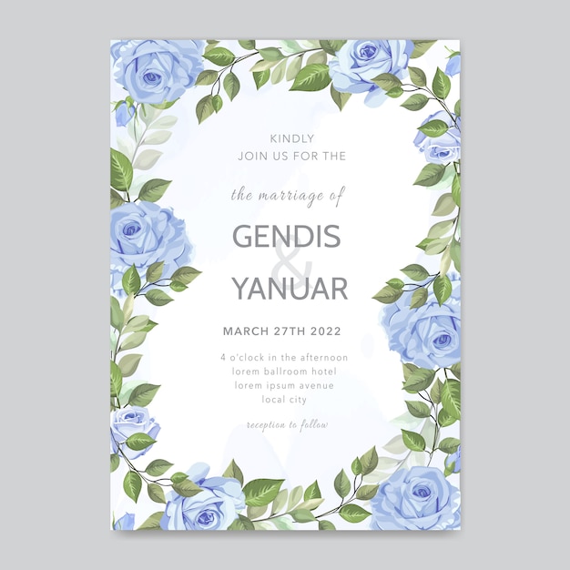 Flower blossom wedding invitation card