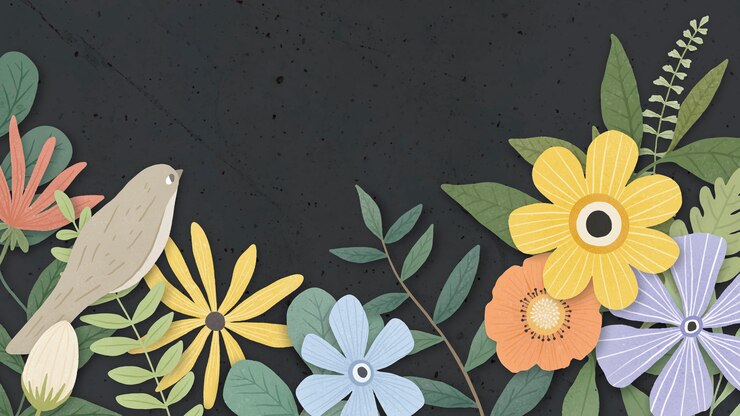 Vector 黒の花のボーダー