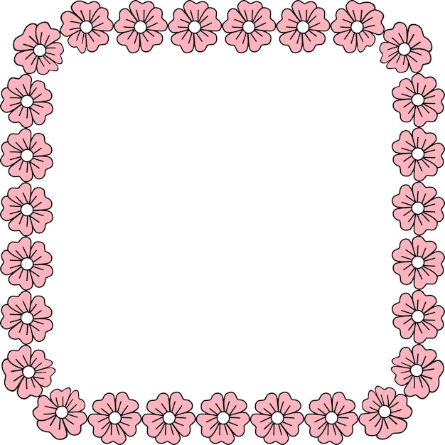 Flower border frame icon hand drawn for website, document, poster design, printing, application.