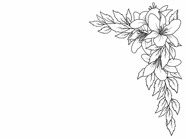 Illustrazione artistica della linea del bouquet di fiori