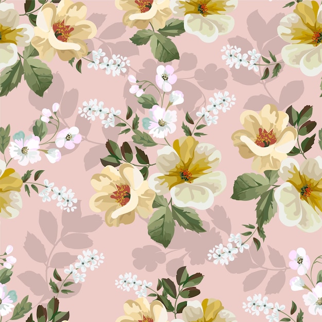 Vector flower bouquet seamless pattern