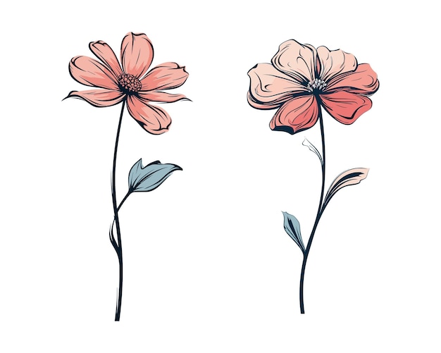 flower branch vector pastel