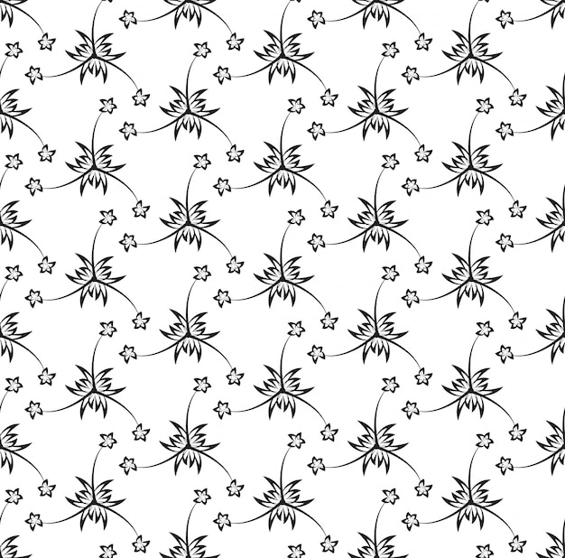 Vector flower bush seamless pattern