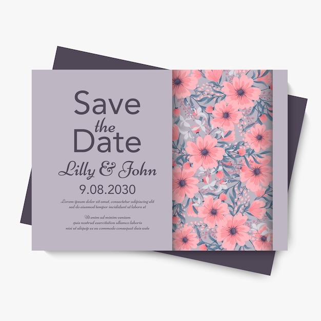 Vector flower business cards hot pink flowers