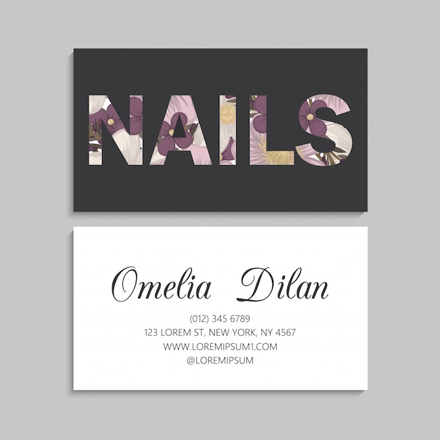 Flower business cards pink flowers