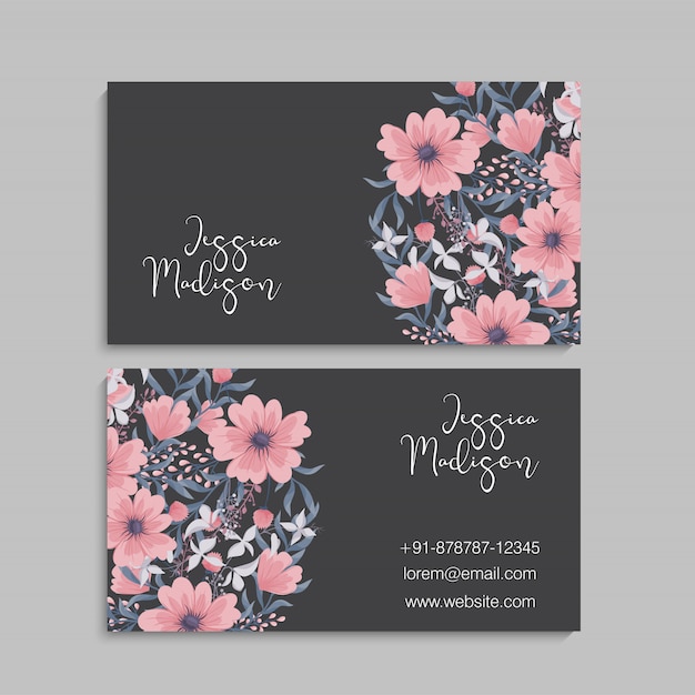 Flower business cards template