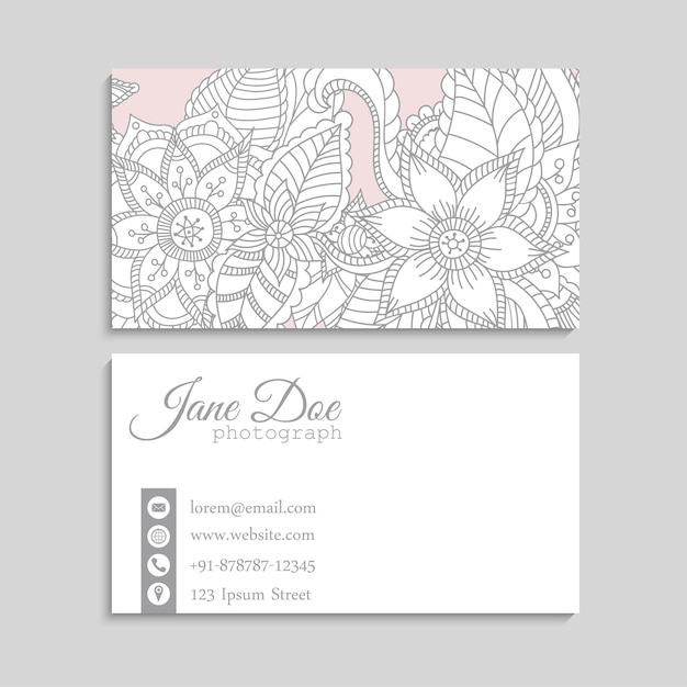 Flower business cards template