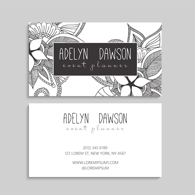 Flower business cards template