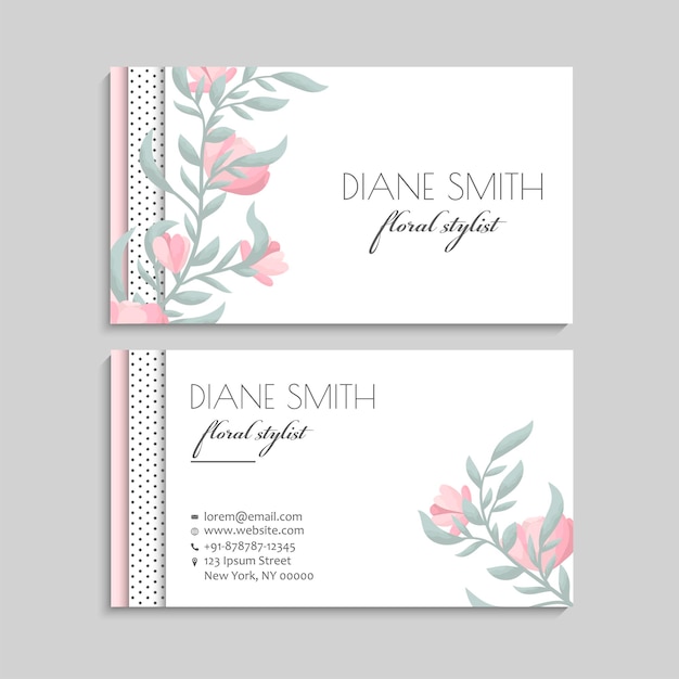 Flower business cards template