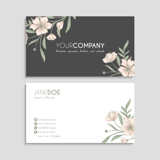 Flower business cards template