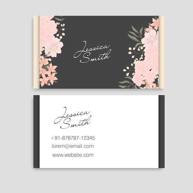 Flower business cards template