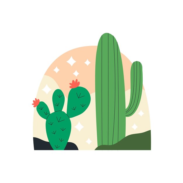 Vector flower cactus vector nature illustration sticker