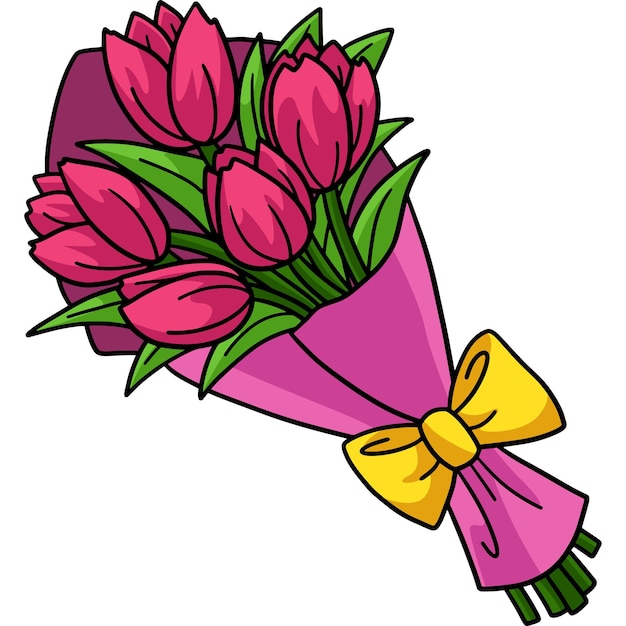 Vector flower cartoon colored clipart illustration