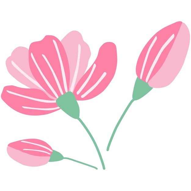 Vector flower cartoon in icon style