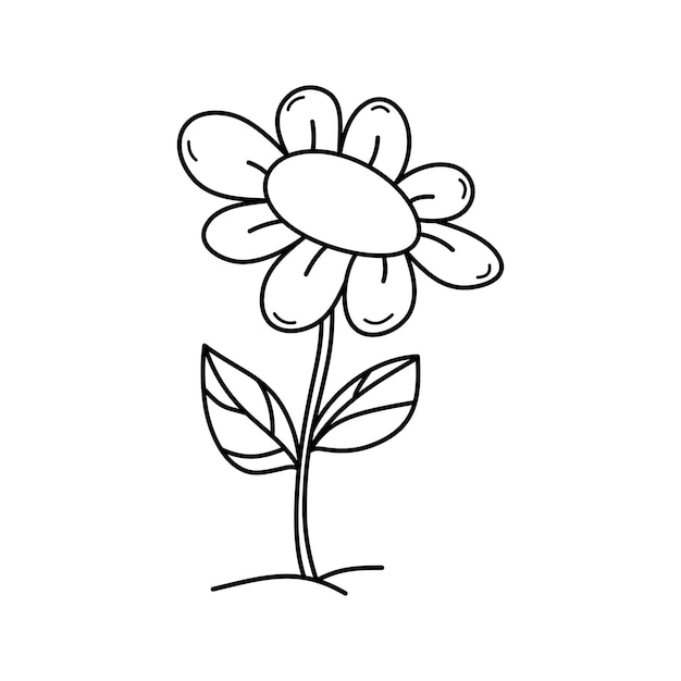 Vector flower cartoon vector illustration cute flower cartoon drawing playful floral design